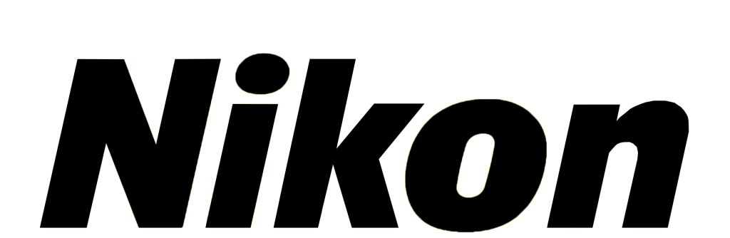 Nikon logo in bold black text with a subtle yellow outline on transparent background.