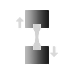 Two black rectangles connected vertically with arrows; one pointing up and the other pointing down, symbolizing balance.