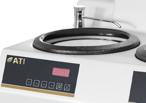 Laboratory equipment with digital display and tap, branded ATI for scientific use.