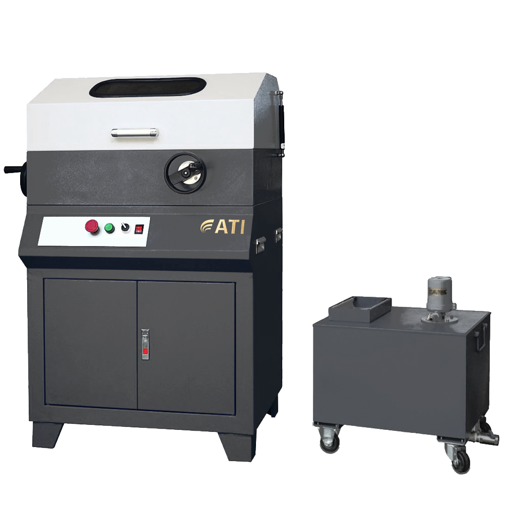 Manual metallographic cutting machine with double handwheel controls