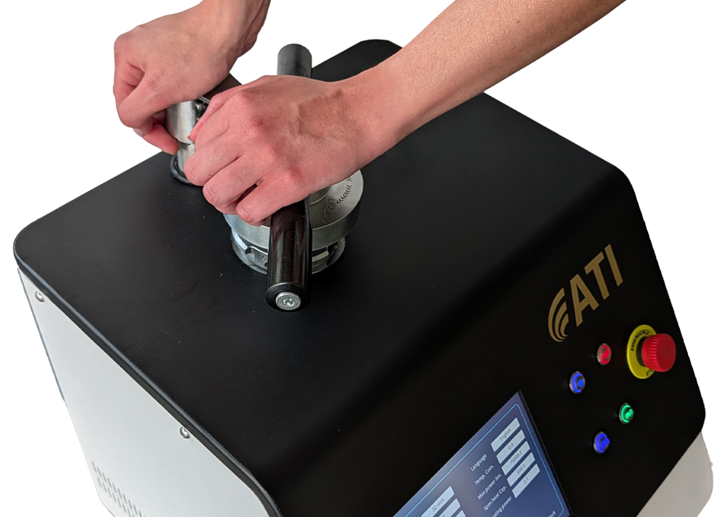 Fully automatic mounting press for hot metallographic sample preparation.
